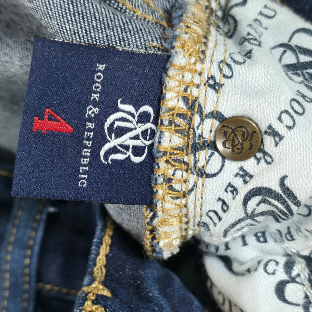 Rock & Republic Berlin Skinny Jeans Womens 4 Dark Wash Denim Rx R012118 - Picture 6 of 11